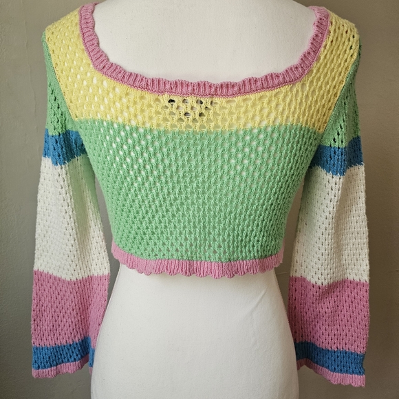 Sincerely Jules Pastel Knit Top with Mint, Yellow & Pink - Picture 6 of 9